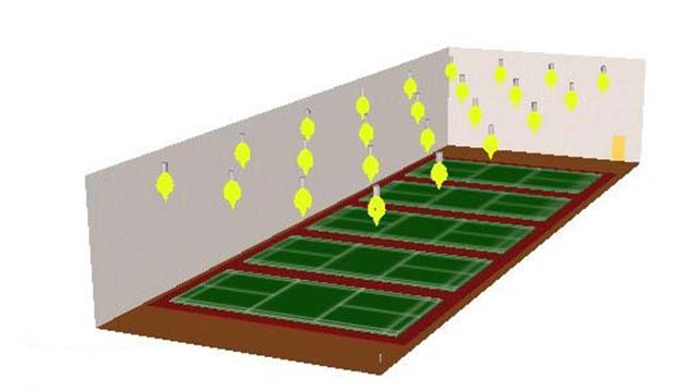 badminton court light layout