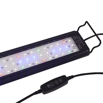LED akvariumo šviestuvas, skirtas 10 - 55 galonų bakams, su patogiu jungikliu, leidžiančiu lengvai įjungti - išjungimą, idealiai tinka vandens augalams apšviesti ir žuvims demonstruoti.