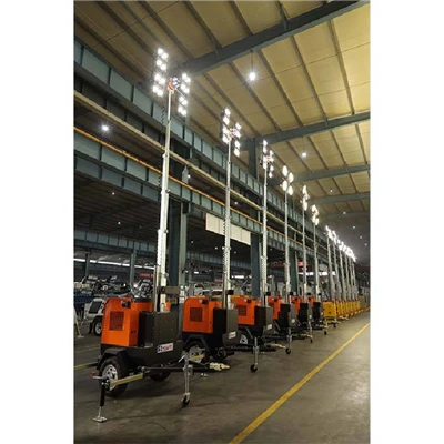 350 W × 4 nešiojamas mobilus LED apšvietimo bokštas