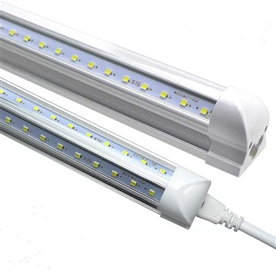 T8 integruoti 8 pėdų LED parduotuvių žibintai Triac reguliuojami